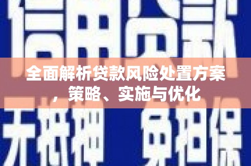醴陵全面解析贷款风险处置方案，策略、实施与优化