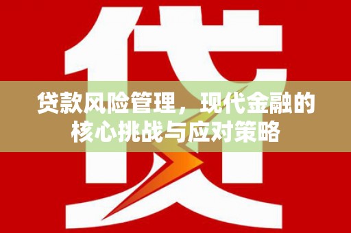 醴陵贷款风险管理，现代金融的核心挑战与应对策略